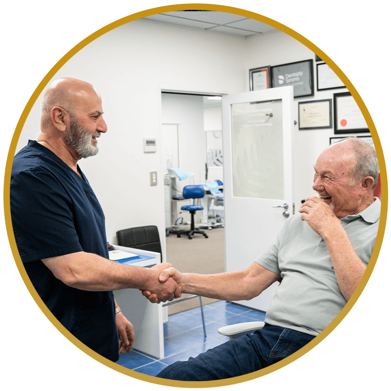 Dr. Hamid Al-Hassin. talking to patient about I.V. sedation